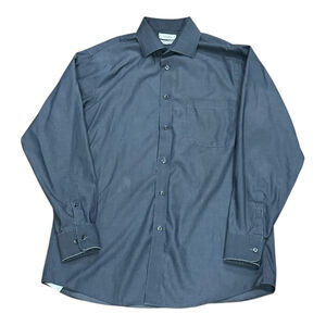 Calvin Klein Dress Shirt Mens 15.5 32/33 Blue Long Sleeve Regular Fit Non Iron